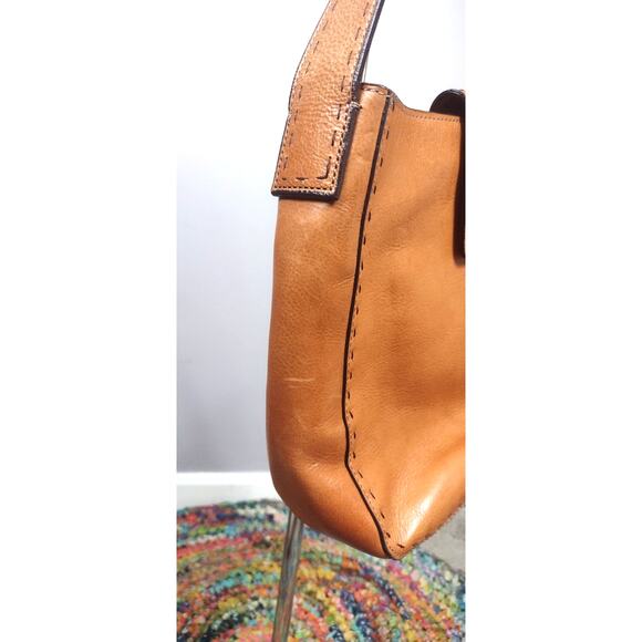 Vintage Fossil Shoulder Bag Tan Leather Boho‎ - Picture 4 of 16